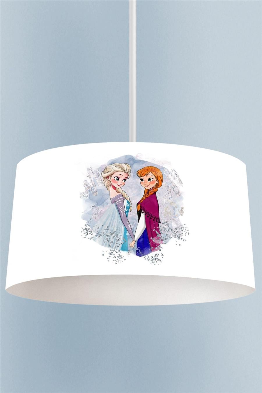 Frozen Elsa &amp; Anna Desenli Çocuk Ve Bebek Odası Sarkıt Avize Tla-306