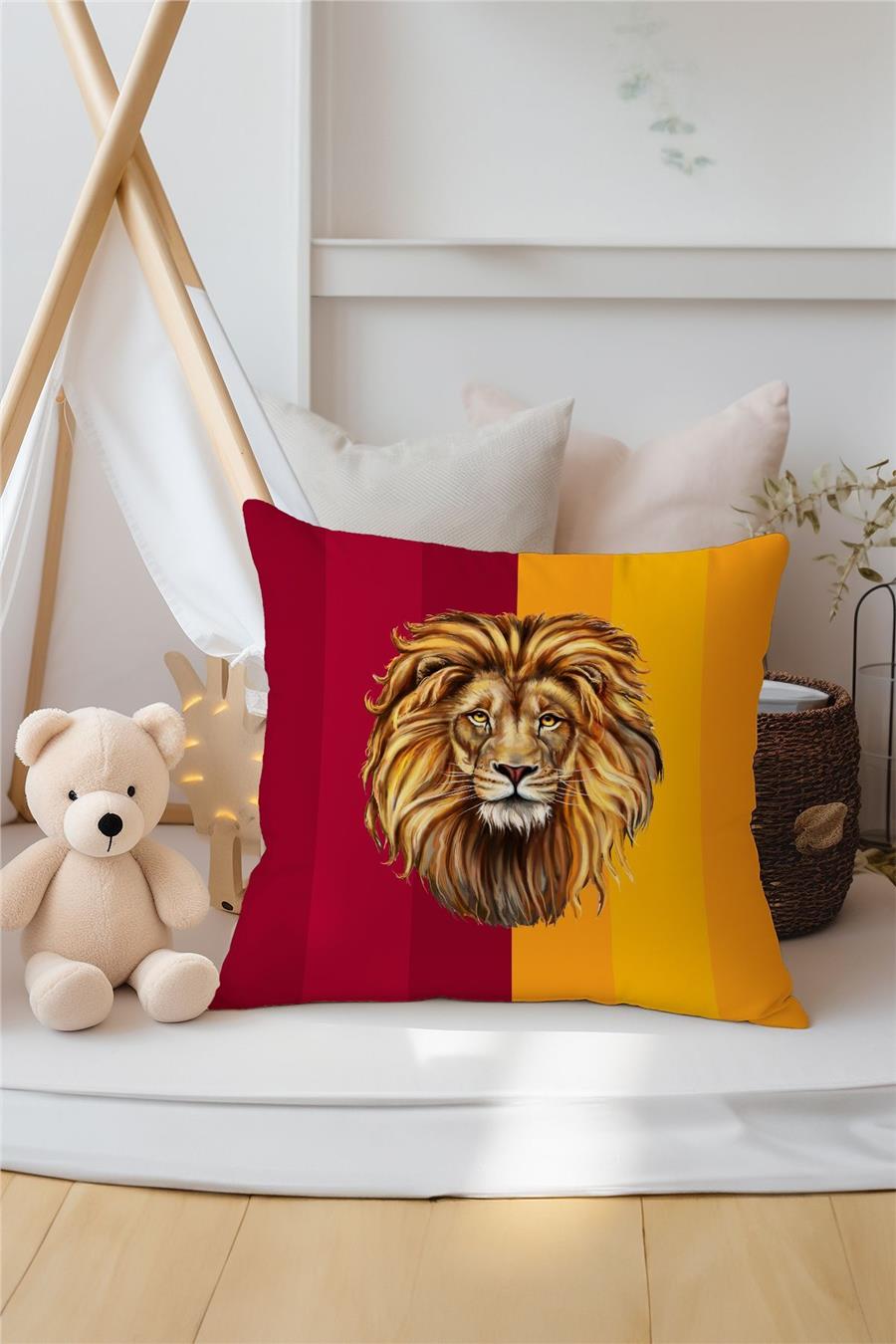 Sarı Kırmızı Aslan Temalı 3&