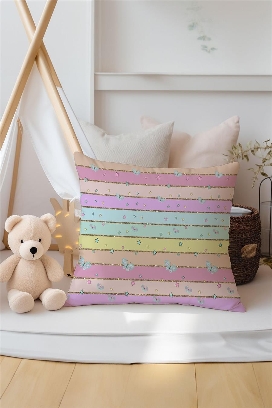 Renkli Şerit Desenli Çocuk Ve Bebek Odası 3&