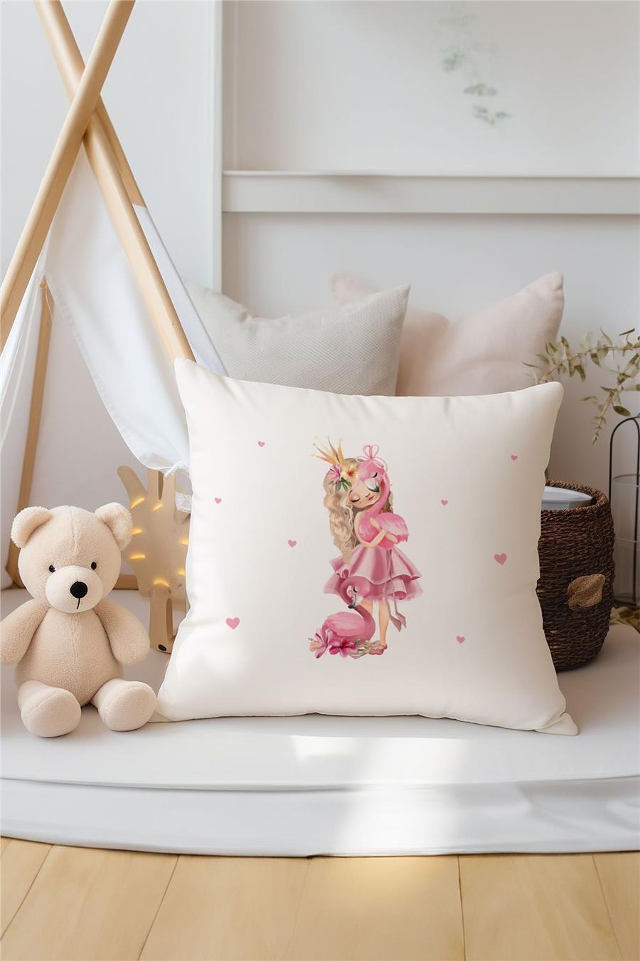Prenses Ve Flamingo Desenli Çocuk Odası 3&