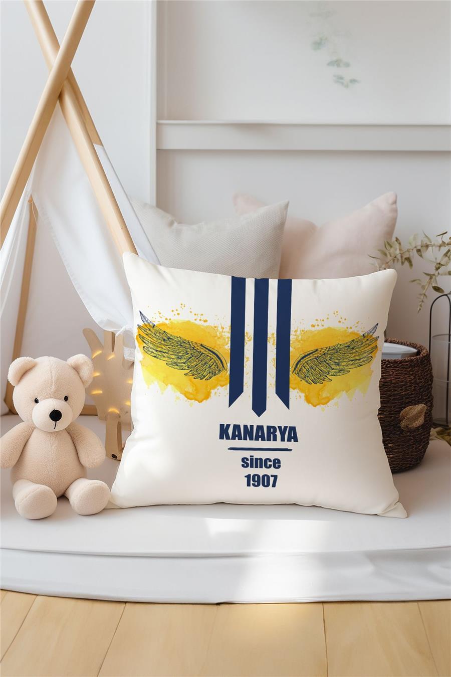 Sarı Lacivert Kanarya Desenli Çocuk Ve Bebek Odası 3&
