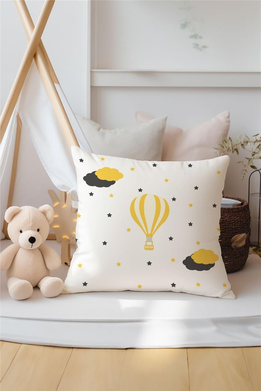 Gri Uçan Balon Çocuk Ve Bebek Odası 3&