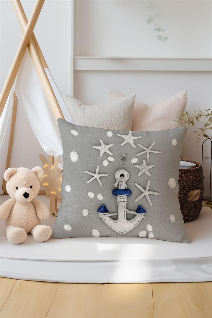 Gri Çapa Model Desenli Çocuk Ve Bebek Odası 3&