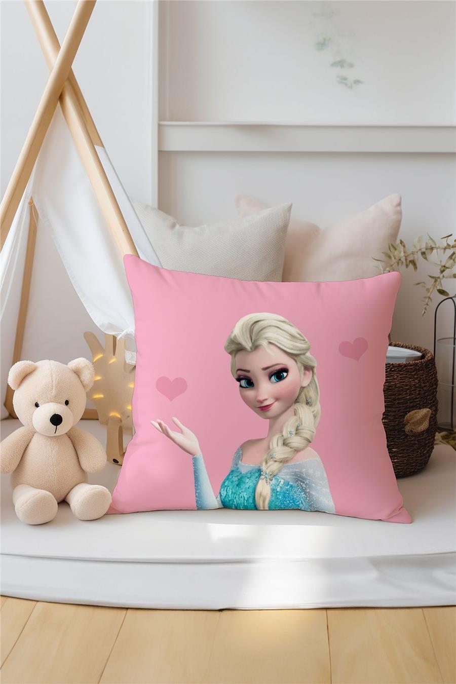 Elsa Desenli Pembe Elsalı Çocuk Ve Bebek Odası 3&
