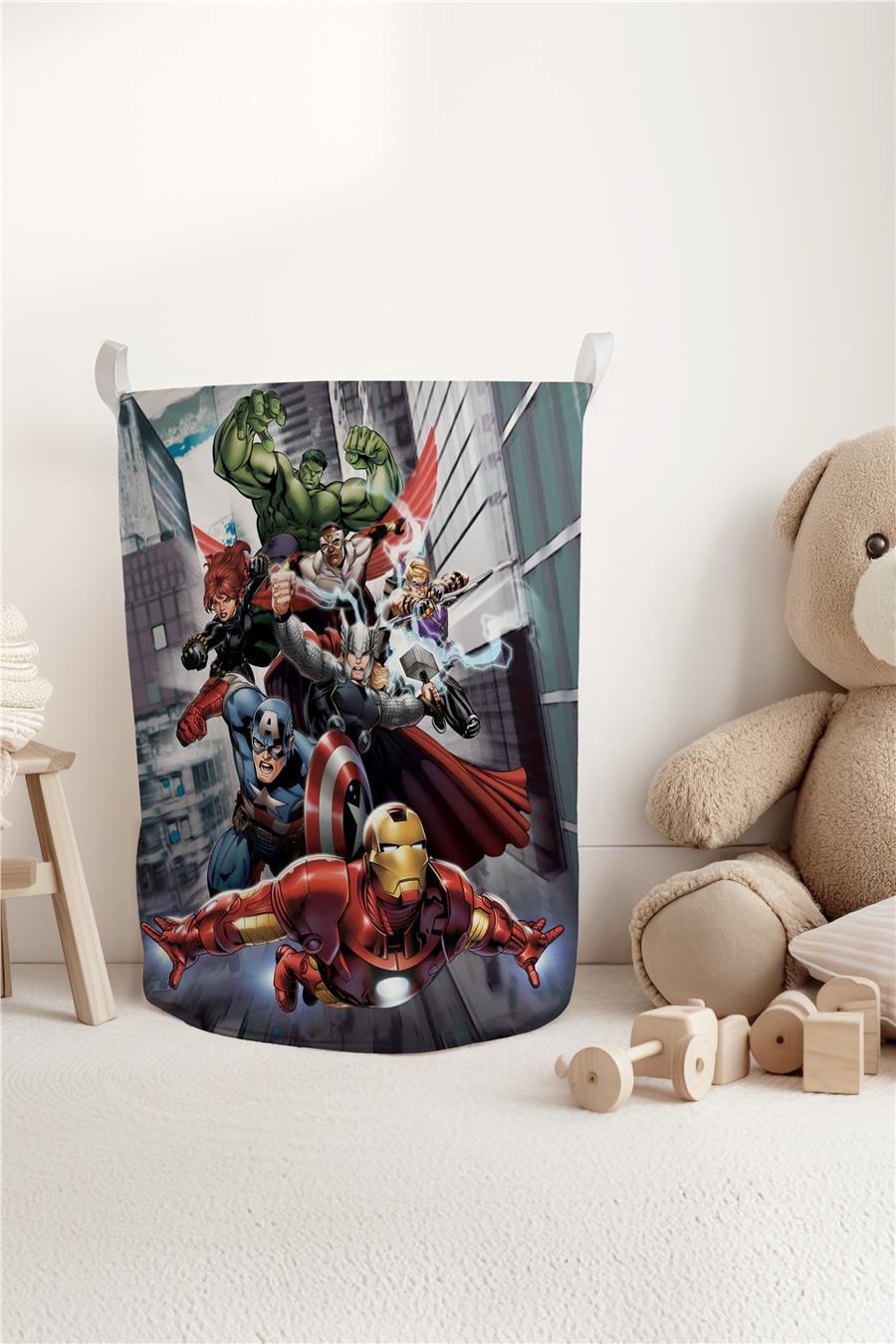 Marvel Desenli Çocuk ve Bebek Odası Düzenleyici Oyuncak veya Kirli Sepeti