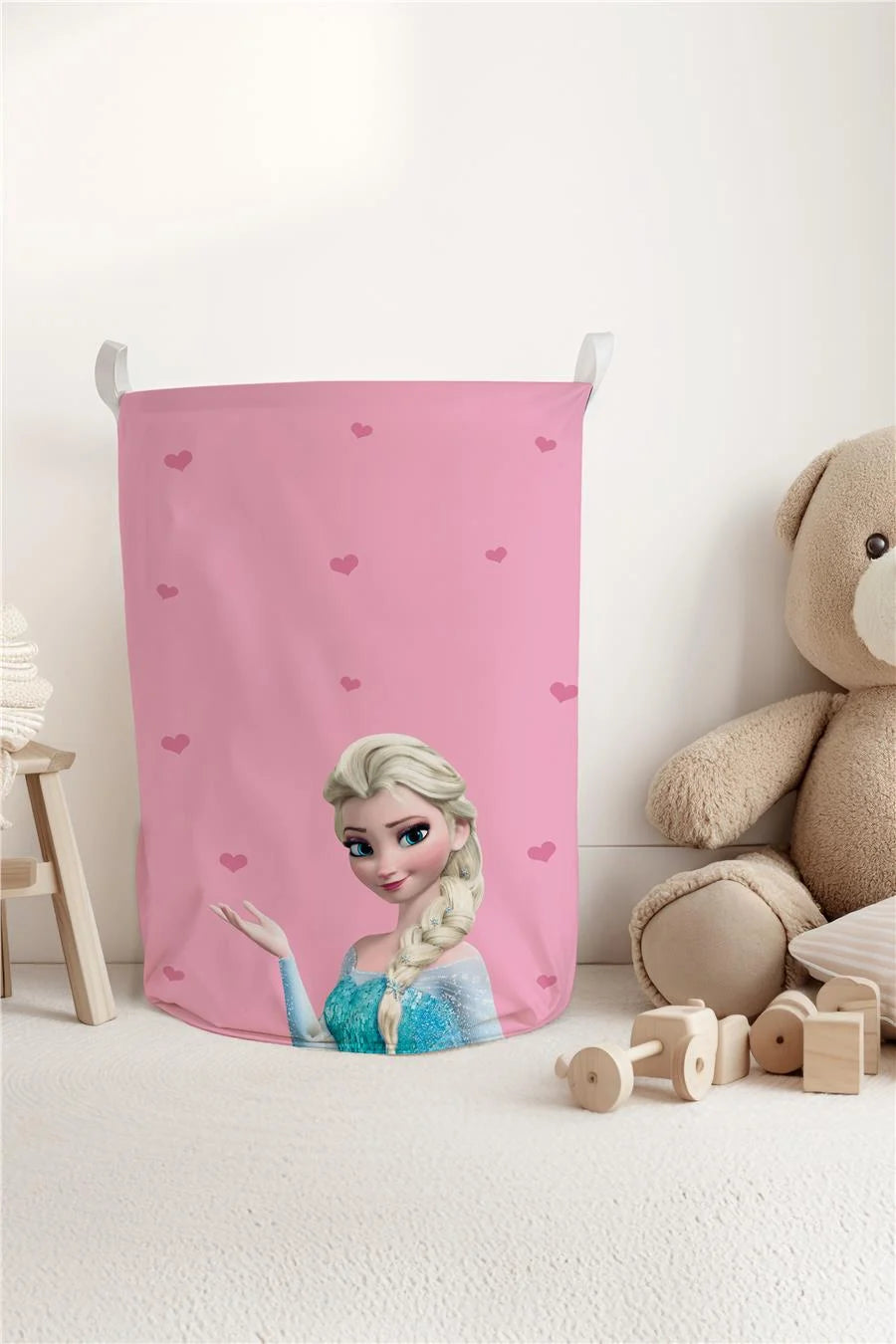Elsa Desenli Çocuk ve Bebek Odası Düzenleyici Oyuncak veya Kirli Sepeti
