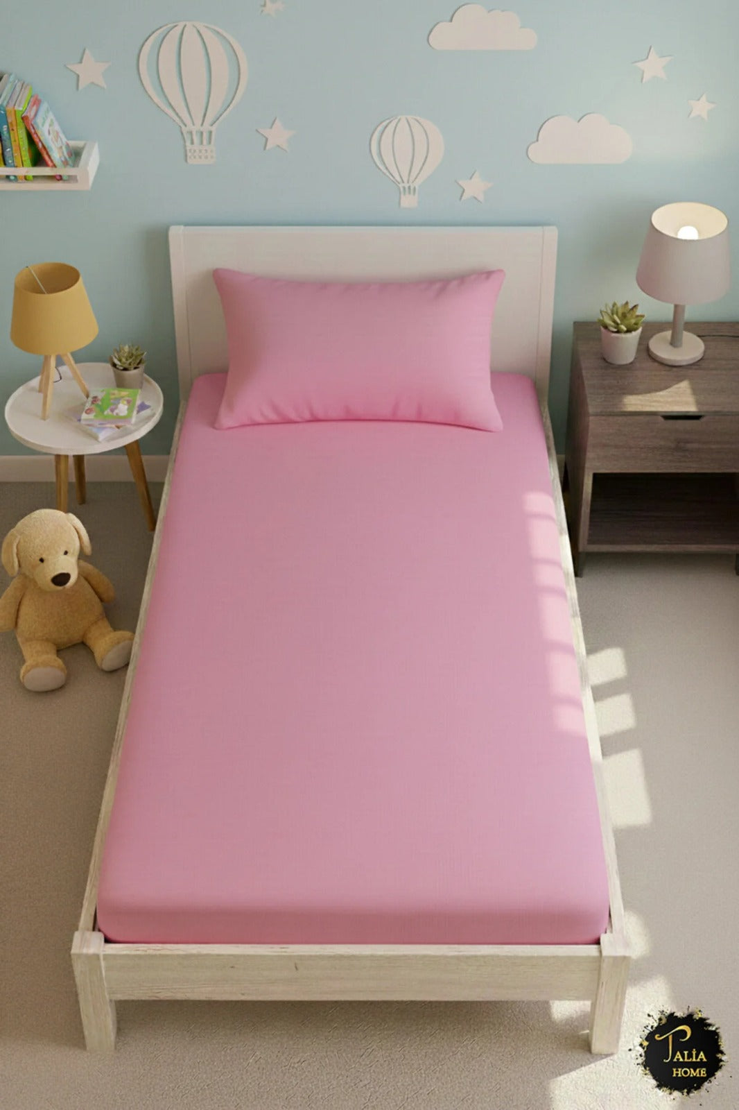 Talia Home Tek Kişilik Pembe Lastikli Çarşaf 100x200cm Tlac-001
