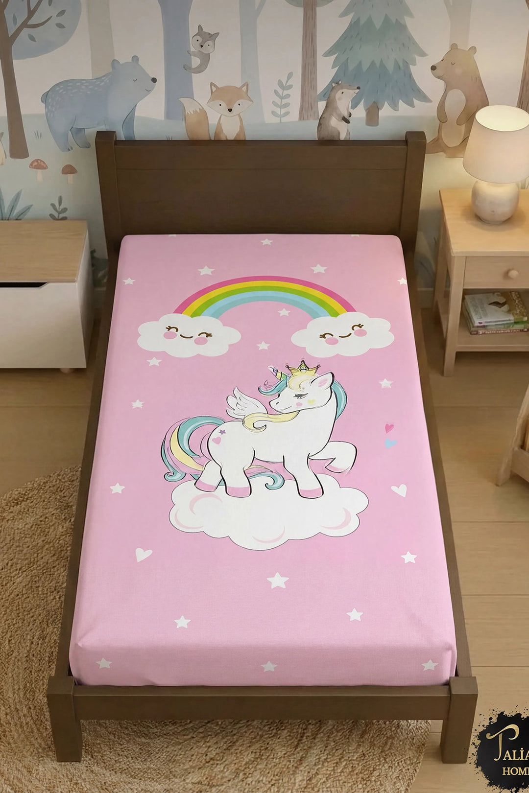 Unicorn Desenli Lastikli ÇARŞAF Çocuk Odası 100x200cm TLC-170